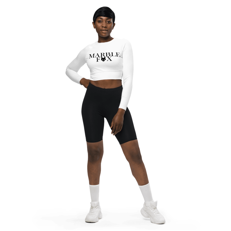 Marble Fox Long-sleeve crop top
