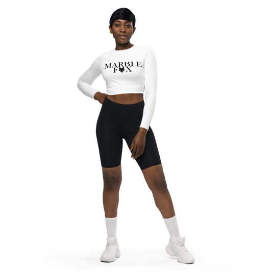 Marble Fox Long-sleeve crop top